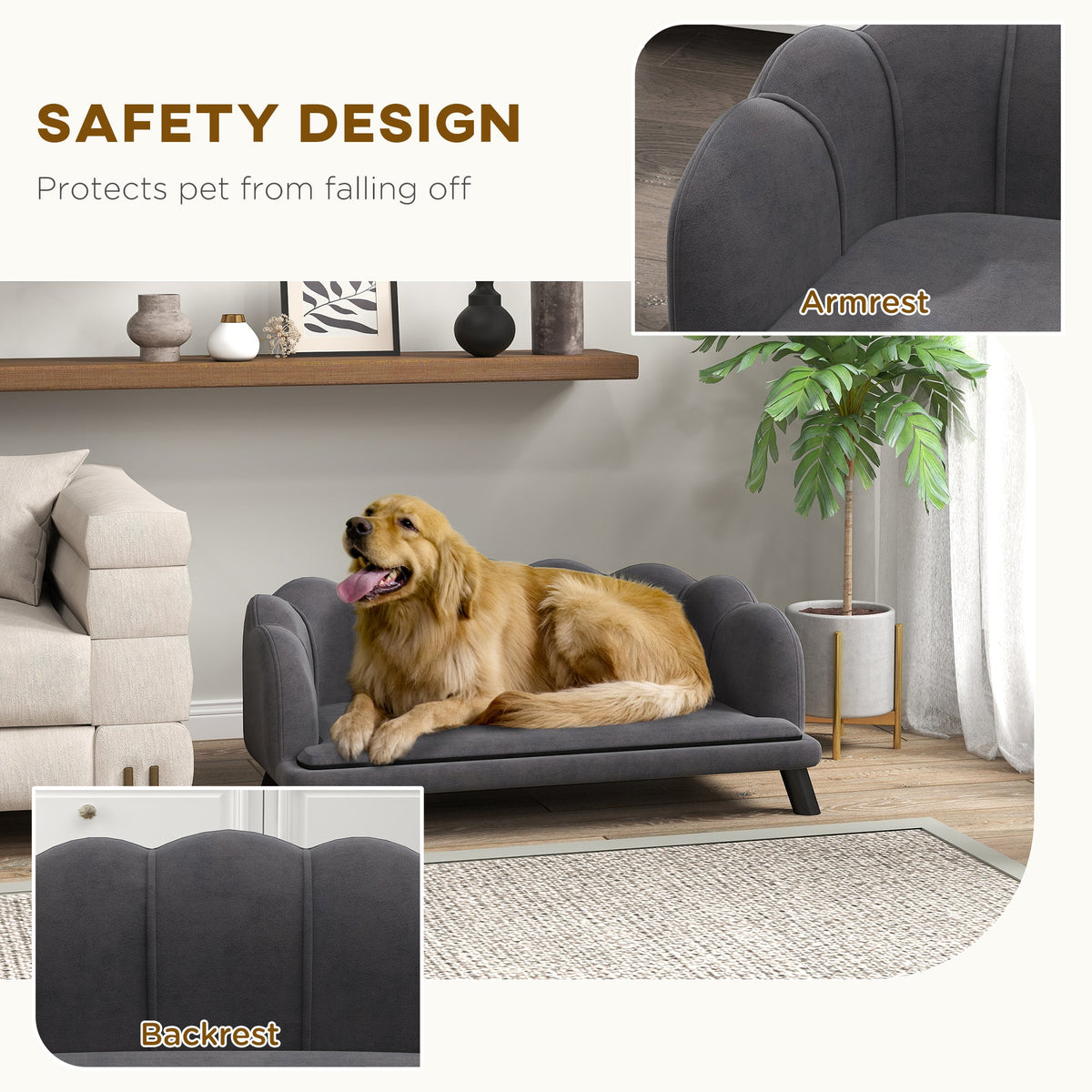 Pearl Design Pet Sofa for Medium and Large Sized Dogs, Pet Bed with