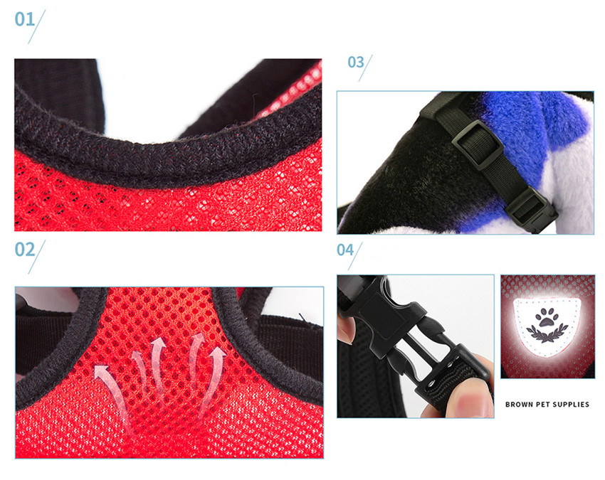 Cat Dog Pet Harness Adjustable Control Vest Dogs Reflective S M L XL