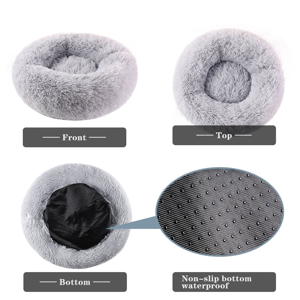 Soft Calming Donut Bed for Dogs & Cats