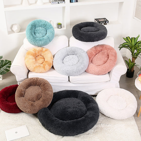 Soft Calming Donut Bed for Dogs & Cats