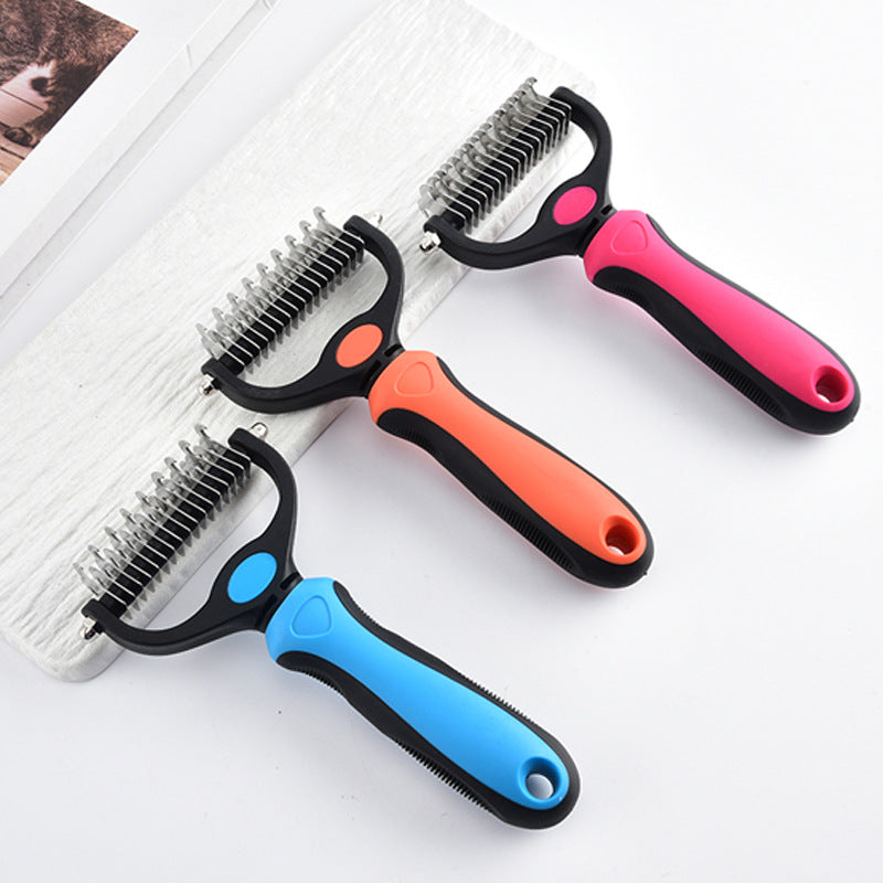 SIHI Dog & Cat Dematting Comb, Double-Sided Pet Grooming Brush
