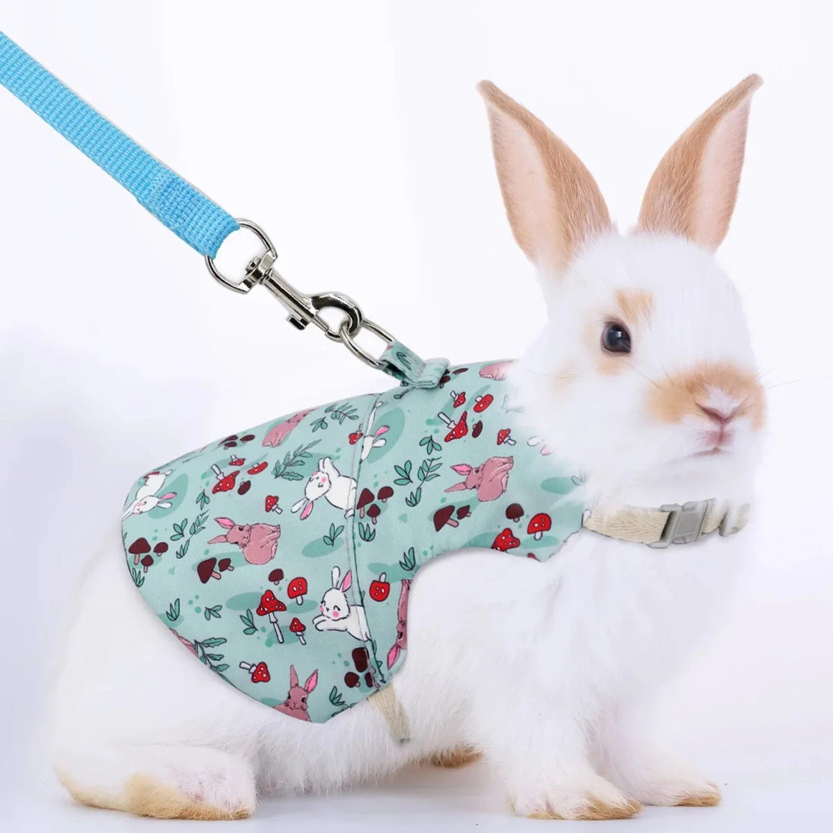 Solid Adjustable Pet Harness and Leash for Rabbit Bunny Cat Ferrets