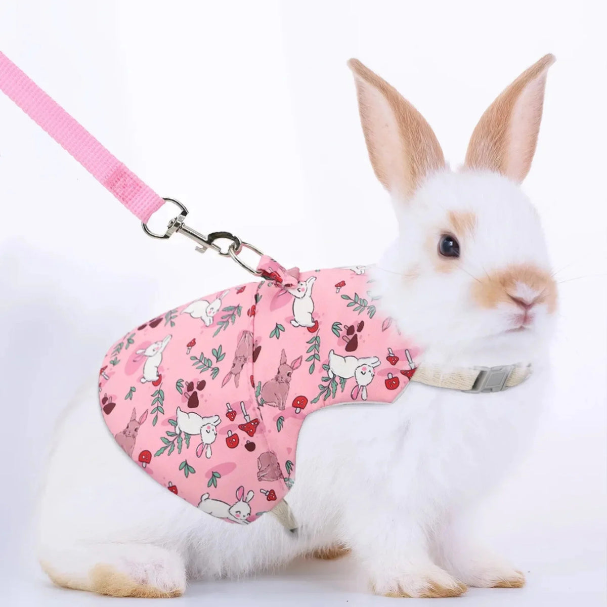 Solid Adjustable Pet Harness and Leash for Rabbit Bunny Cat Ferrets