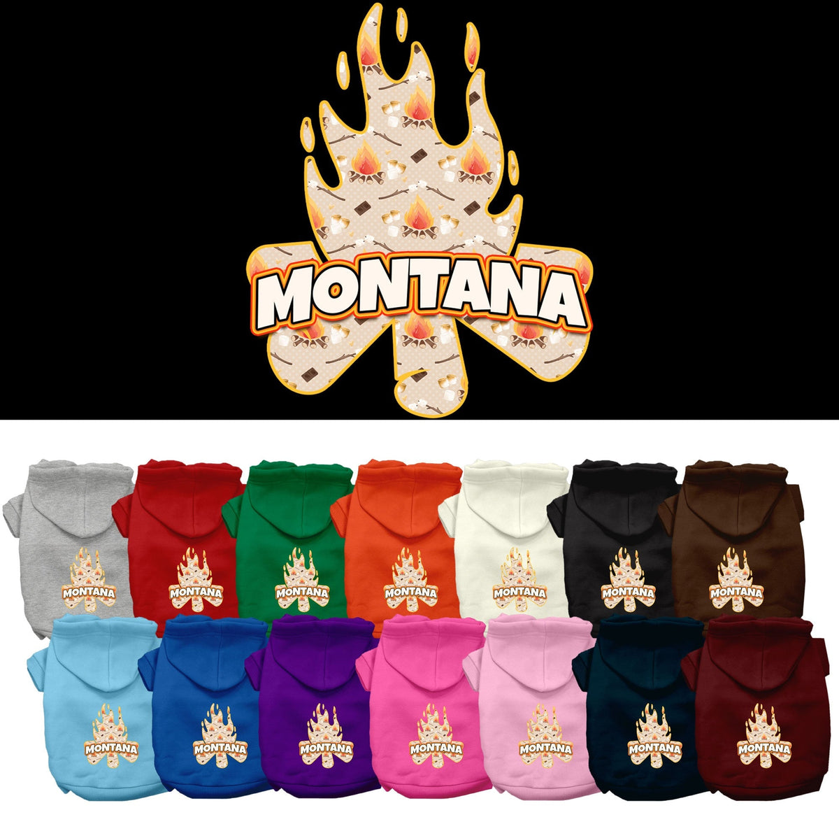 Pet Dog & Cat Screen Printed Hoodie for Small to Medium Pets (Sizes