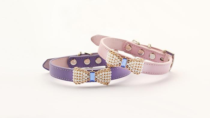 armipet Pearl Bow Dog Collar Pets Puppy Princess Collars For Dog