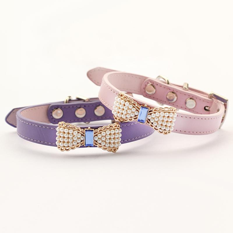 armipet Pearl Bow Dog Collar Pets Puppy Princess Collars For Dog